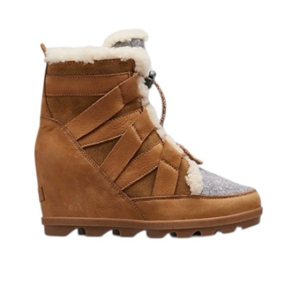 SOREL Joan of Arctic Wedge II Cozy Shearling Winter Hiking Wedge Boots Size 9